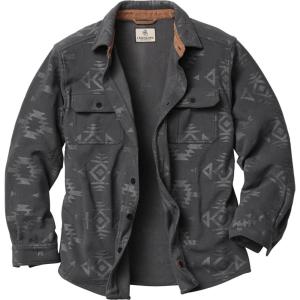 Legendary Whitetails Men’s Long Sleeve Fleece Button Up Heavyweight Shirt(Charcoal Embossed)