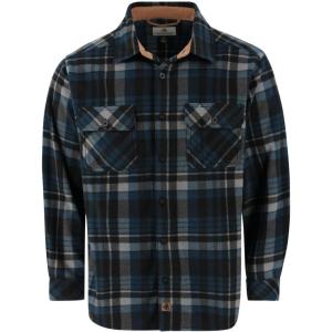 Legendary Whitetails Men’s Long Sleeve Fleece Button Up Heavyweight Shirt(Dark Sky Plaid)
