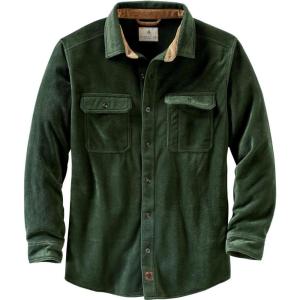 Legendary Whitetails Men’s Long Sleeve Fleece Button Up Heavyweight Shirt(Forest)
