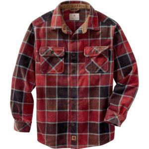 Legendary Whitetails Men’s Long Sleeve Fleece Button Up Heavyweight Shirt(Killian Square Plaid)