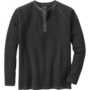 Legendary Whitetails Men’s Long Sleeve Henley Shirt Button Up Casual Fit 100% Cotton(Black)