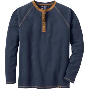 Legendary Whitetails Men’s Long Sleeve Henley Shirt Button Up Casual Fit 100% Cotton(Navy)
