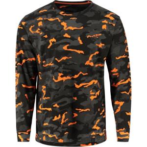 Legendary Whitetails Men’s Long Sleeve T-Shirt Graphic Tee Preshrunk 100% Heavyweight Cotton(Blazing Camo)