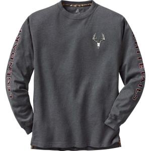 Legendary Whitetails Men’s Long Sleeve T-Shirt Graphic Tee Preshrunk 100% Heavyweight Cotton(Charcoal Heather)