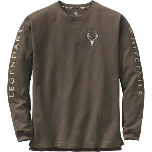 Legendary Whitetails Men’s Long Sleeve T-Shirt Graphic Tee Preshrunk 100% Heavyweight Cotton(Swamp)