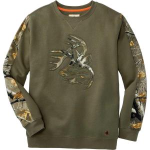 Legendary Whitetails Men’s Outfitter Crew Fleece Sweatshirt(Army)