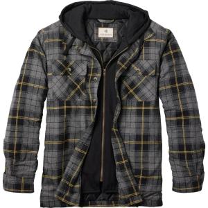 Legendary Whitetails Men’s Plaid Flannel Shirt Jacket Quilted with Hood Polyfill Insulated(Hawkeye Plaid)
