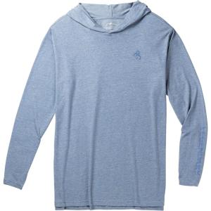 Legendary Whitetails Men’s Portage Moisture Wicking UPF Sun Protection Hooded Performance Long Sleeve T-Shirt(Bijou River)