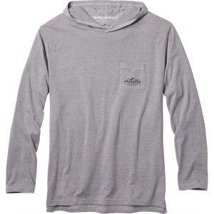 Legendary Whitetails Men’s Portage Moisture Wicking UPF Sun Protection Hooded Performance Long Sleeve T-Shirt(Flint Heather)