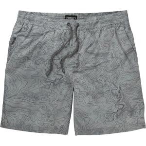 Legendary Whitetails Men’s Quick Dry Topographical Print 7 Inch Inseam Swim Trunks(Cloudy Skies Trail)