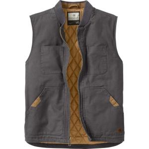 Legendary Whitetails Men’s Quilted Canvas Vest Zip Up Heavy Duty Water-Repellent Finish(Charcoal)