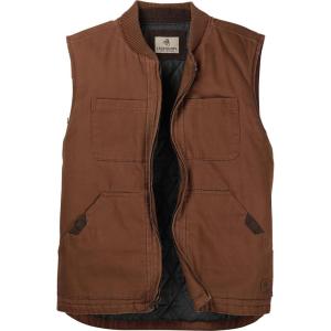 Legendary Whitetails Men’s Quilted Canvas Vest Zip Up Heavy Duty Water-Repellent Finish(Chestnut)