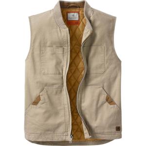Legendary Whitetails Men’s Quilted Canvas Vest Zip Up Heavy Duty Water-Repellent Finish(Twig)