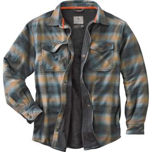 Legendary Whitetails Men’s Thermal Lined Shirt Jacket Plaid Flannel Polyfill Insulated(Sky)