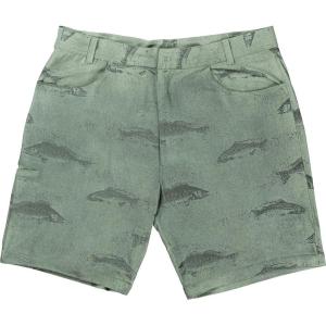 Legendary Whitetails Men’s Water Activated Fish Print 9 Inch Inseam Boardshort(Blue Spruce)