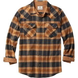 Legendary Whitetails Men’s Western Flannel Shirt Button Up Brushed Cotton(Fireglow Plaid)