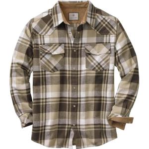 Legendary Whitetails Men’s Western Flannel Shirt Button Up Brushed Cotton(Tobacco Range Plaid)