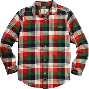 Legendary Whitetails Unisex Kids Lumberjack Flannel Long Sleeve Button Down Shirt(Alpine Mountain Plaid)