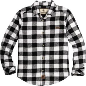 Legendary Whitetails Unisex Kids Lumberjack Flannel Long Sleeve Button Down Shirt(White Buffalo Check)
