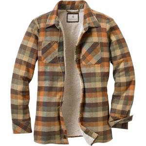 Legendary Whitetails Women’s Flannel Shacket Sherpa Lined Plaid Shirt Jacket Warm Fleece(Rustic)