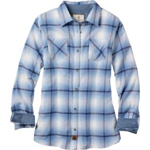 Legendary Whitetails Women’s Long Sleeve Plaid Flannel Button Up Shirt 100% Cotton(Baby Blues Plaid)