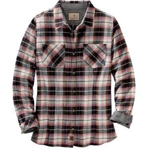 Legendary Whitetails Women’s Long Sleeve Plaid Flannel Button Up Shirt 100% Cotton(Dusty Rose Plaid)