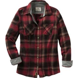 Legendary Whitetails Women’s Long Sleeve Plaid Flannel Button Up Shirt 100% Cotton(Forest Plaid)