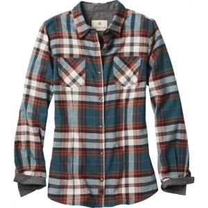 Legendary Whitetails Women’s Long Sleeve Plaid Flannel Button Up Shirt 100% Cotton(Golden Teal Plaid)