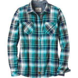 Legendary Whitetails Women’s Long Sleeve Plaid Flannel Button Up Shirt 100% Cotton(Turquoise Pacific Plaid)