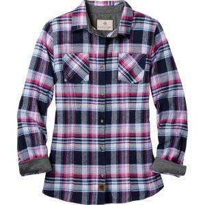 Legendary Whitetails Women’s Long Sleeve Plaid Flannel Button Up Shirt 100% Cotton(Violet Rave Plaid)