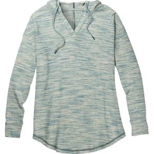 Legendary Whitetails Women’s Space Dye Knit V-Neck Pullover Hoodie Top(Teal Space Dye)