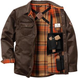 Legendary Whitetails mens Conceal and Carry Journeyman Shirt Jacket(Tobacco)