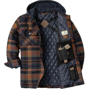 Legendary Whitetails mens Concealed Carry Maplewood Hooded Shirt Jacket(Ancient Bison Plaid)