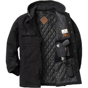 Legendary Whitetails mens Concealed Carry Maplewood Hooded Shirt Jacket(Black Heather)