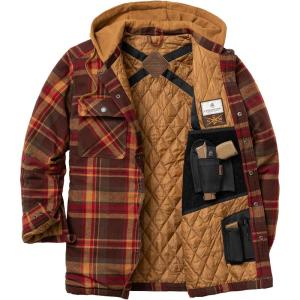 Legendary Whitetails mens Concealed Carry Maplewood Hooded Shirt Jacket(Maplewood Plaid)