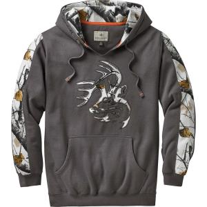 Legendary Whitetails mens Hoodie(Charcoal Snow Camo)