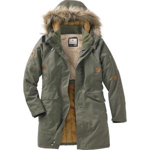 Legendary Whitetails womens Water Resistant Anchorage Parka Winter Coat With Removable Hood(Army)