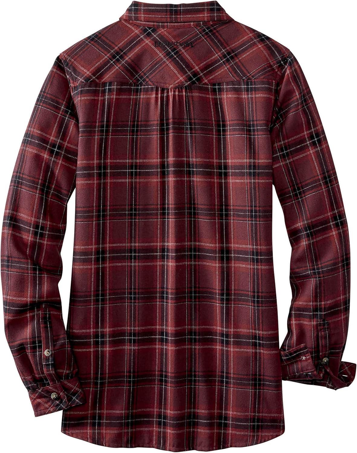 imageLegendary Whitetails Womens Firelight Popover Flannel Tunic Autumn Maple Plaid Small