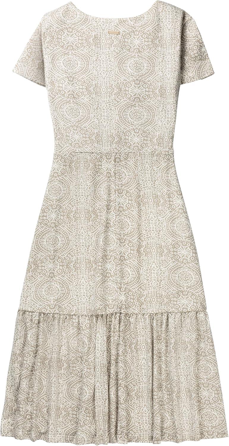 imageLegendary Whitetails Womens Printed Knit Midi Short Sleeve DressTaupe Stained Glass Print