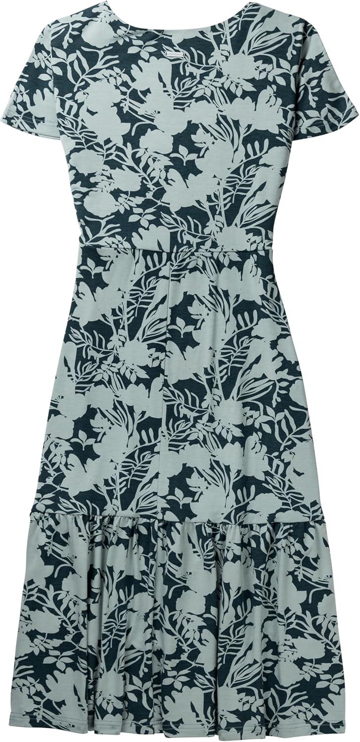 imageLegendary Whitetails Womens Printed Knit Midi Short Sleeve DressTeal Floral Silhouette Print