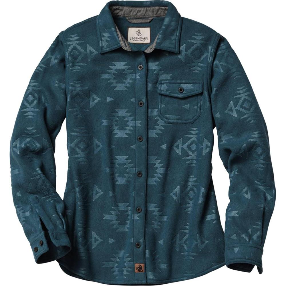 imageLegendary Whitetails Womens Trail Guide Fleece Button Down ShirtBlue Wing Teal