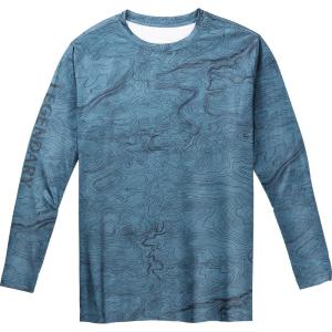 Legendary Whitetails Men’s UPF 50+ Uv Sun Protection Moisture Wicking Long Sleeve T-Shirt(Aegean Trail)