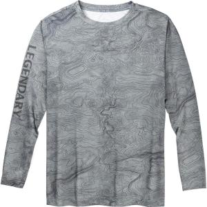 Legendary Whitetails Men’s UPF 50+ Uv Sun Protection Moisture Wicking Long Sleeve T-Shirt(Cloudy Skies Trail)