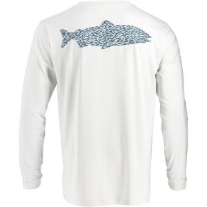 Legendary Whitetails Men’s UPF 50+ Uv Sun Protection Moisture Wicking Long Sleeve T-Shirt(White)