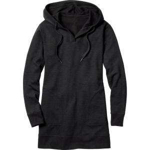 Legendary Whitetails Womens Long Sleeve Oversized Hoodie Knit Sweatshirt Dress with Pockets(Black Heather)
