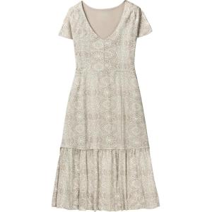 Legendary Whitetails Womens Printed Knit Midi Short Sleeve Dress(Taupe Stained Glass Print)