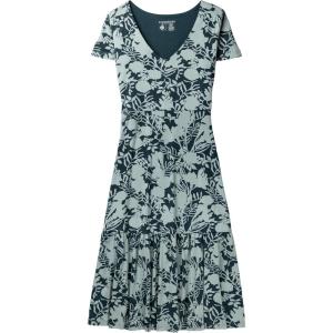 Legendary Whitetails Womens Printed Knit Midi Short Sleeve Dress(Teal Floral Silhouette Print)