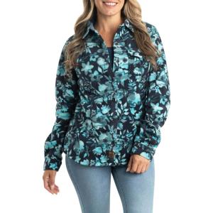 Legendary Whitetails Women’s Trail Guide Fleece Button Down Shirt(Floral Camo)