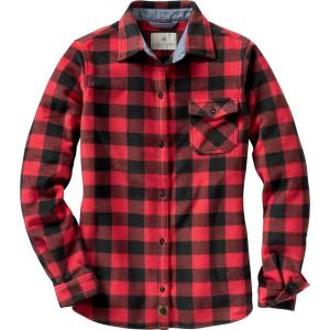 Legendary Whitetails Women’s Trail Guide Fleece Button Down Shirt(Shotgun Shell Red Plaid)