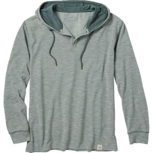 Legendary Whitetails mens Legendary Outdoors Hooded Pullover Slub Knit Performance Henley(Balsam Green Slub)